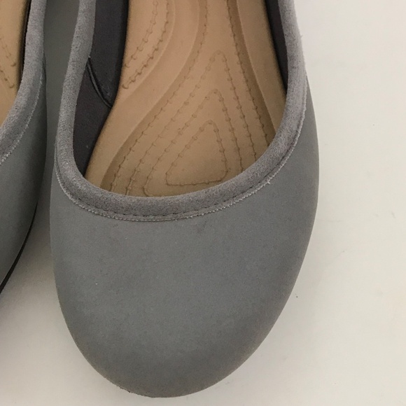 CROCS Marin Ballet Flats Comfort Shoes Gray Colorite Slip On Women’s Size 8 - Picture 4 of 15